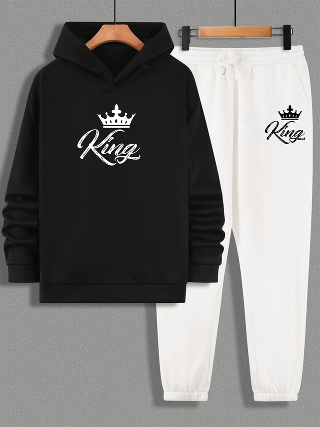 男士休闲连帽运动衫和裤子套2