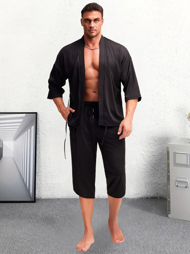 男子五分之一袖子和服套件