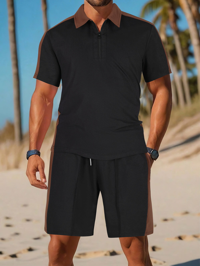 休闲polo衬衫和短裤