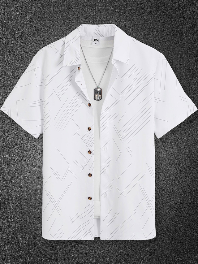 男士印刷商务休闲短袖衬衫